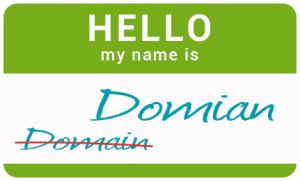 Namensschild Domain